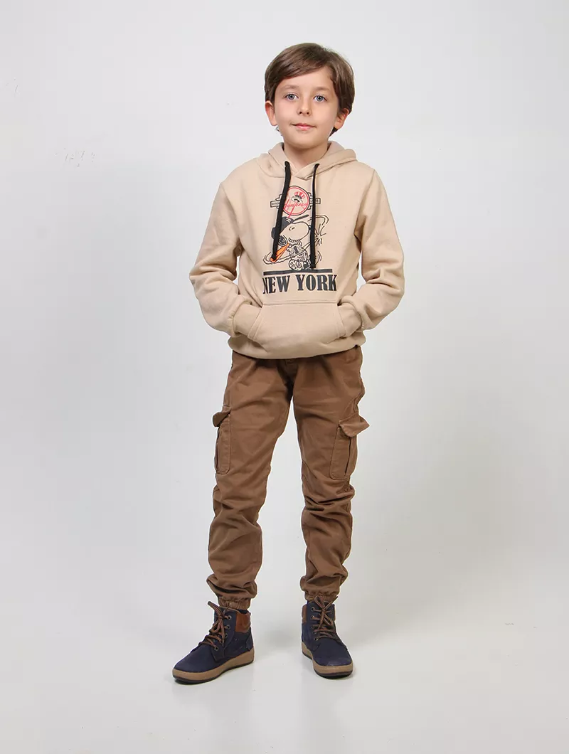 Sweat-shirt à capuche imprimé garçon